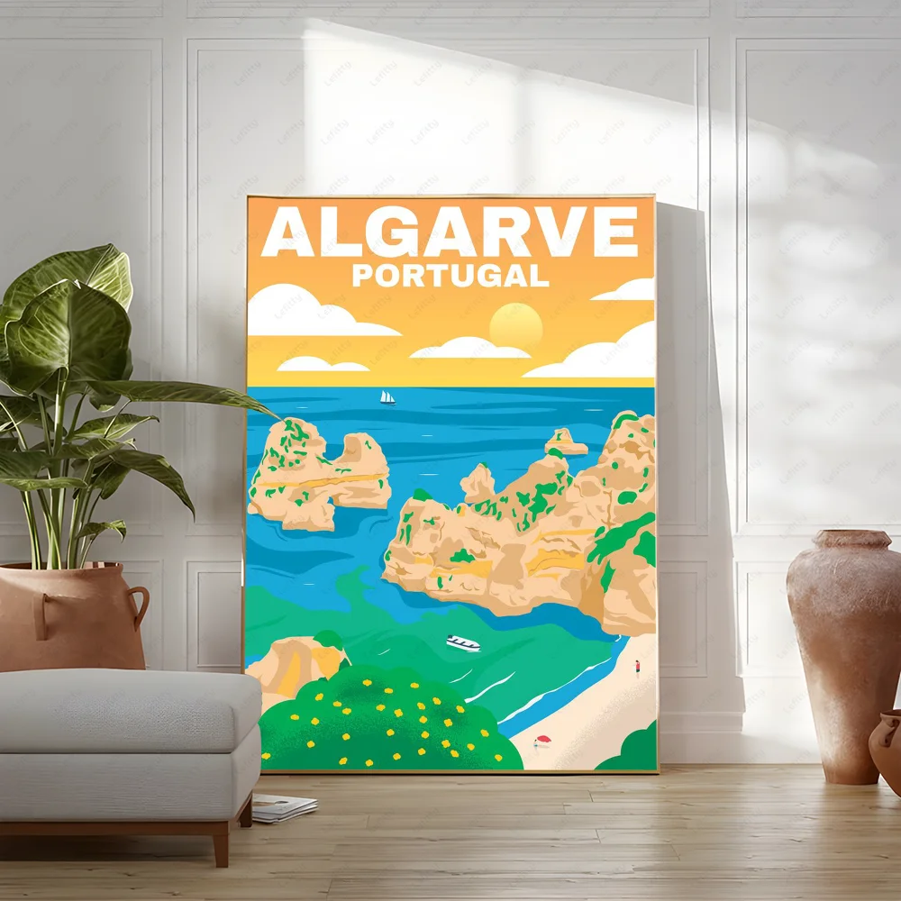 Pictures Portugal Painting Poster Room Decor Home Decoration Interior Wall Art Printing Waterproof Bathroom BedRoom Posters Gift