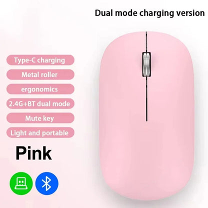 Lenovo Wireless Bluetooth Mouse 2.4G Dual Mode Type-C Charging Silent Ergonomic Portable Laptop Office Gaming Universal Mouse