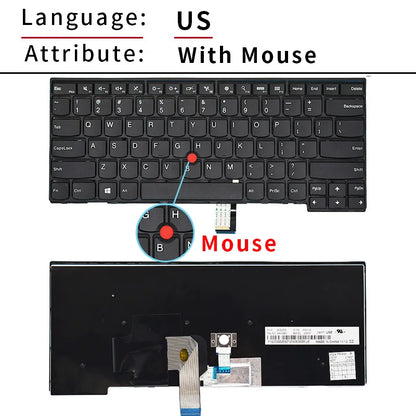 100%New US/Russian for Lenovo Thinkpad T440 T440S T431S T440P T450 T450S T460 E431 E440 L440 L450 L460 L470 Laptop Keyboard