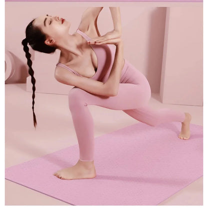 4mm Anti-Slip Yoga Mat Portable Fitness Workout Mat For Pilates Home Gym Ladies Exercise