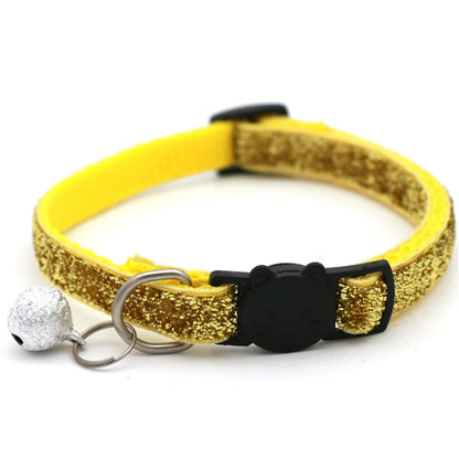 Cat Collar Adjustable with Bell Breakaway Adjustable Kitten Cat Sequin Collar Neck Strap Cat Pet Supplies Puppy Accessories