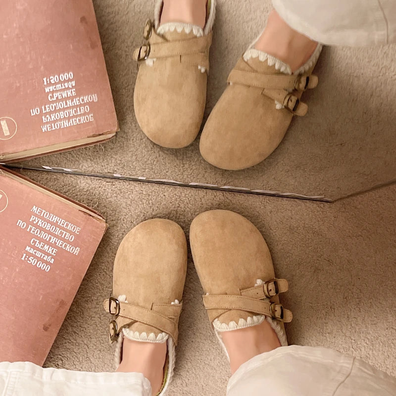 Flats Slippers for Women Wearing Retro Casual Height Increasing High Aesthetic Value Women Shoes Thick Soled Shoes