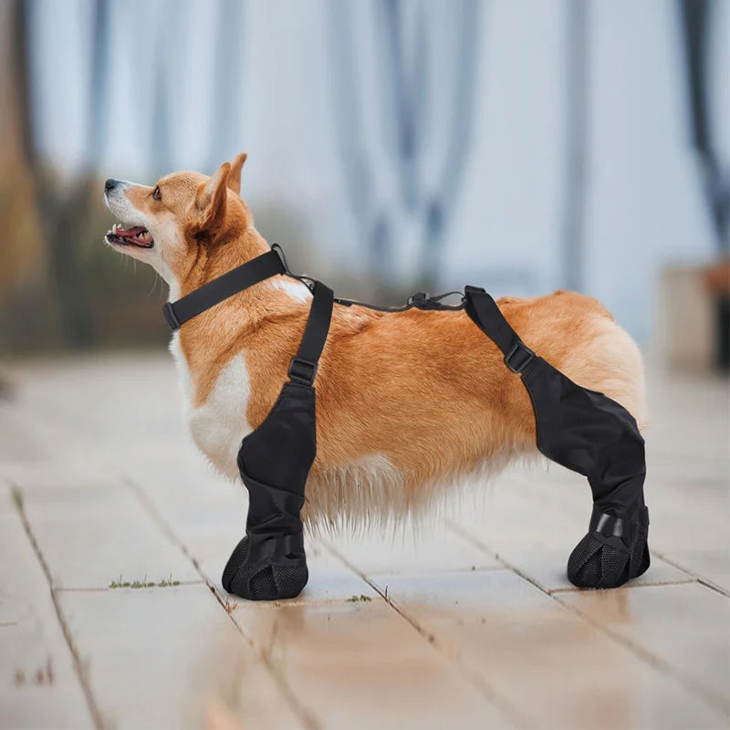 Dog Shoes Waterproof Adjustable Dog Rain Booties Dirty-proof Outdoor Walking Shoes Anti-Slip Dog Paws Protect Pet Supplies
