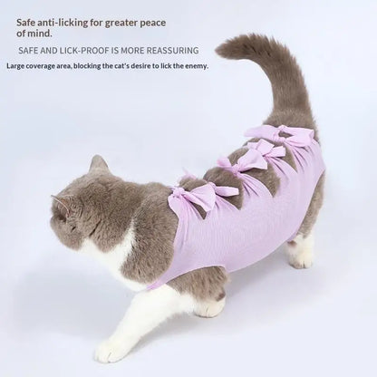 *Pet Neutering Suit Cat Postoperative Recovery Anti Licking Clothing Adjustable Cat Wound Protective Clothes Pet Supplies