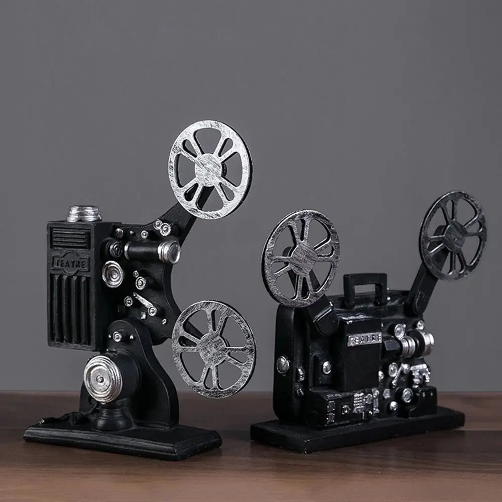 Resin Craft Movie Film Projector Sculpture Exquisite Lightweight Cinema Projector Ornaments Handmade Projector Model Home Decor