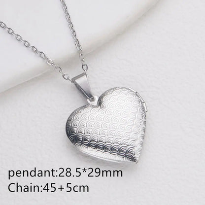 Openable Photo Picture Locket Necklace DIY Necklace Valentine's Day Heart Locket Necklace Friendship Necklace