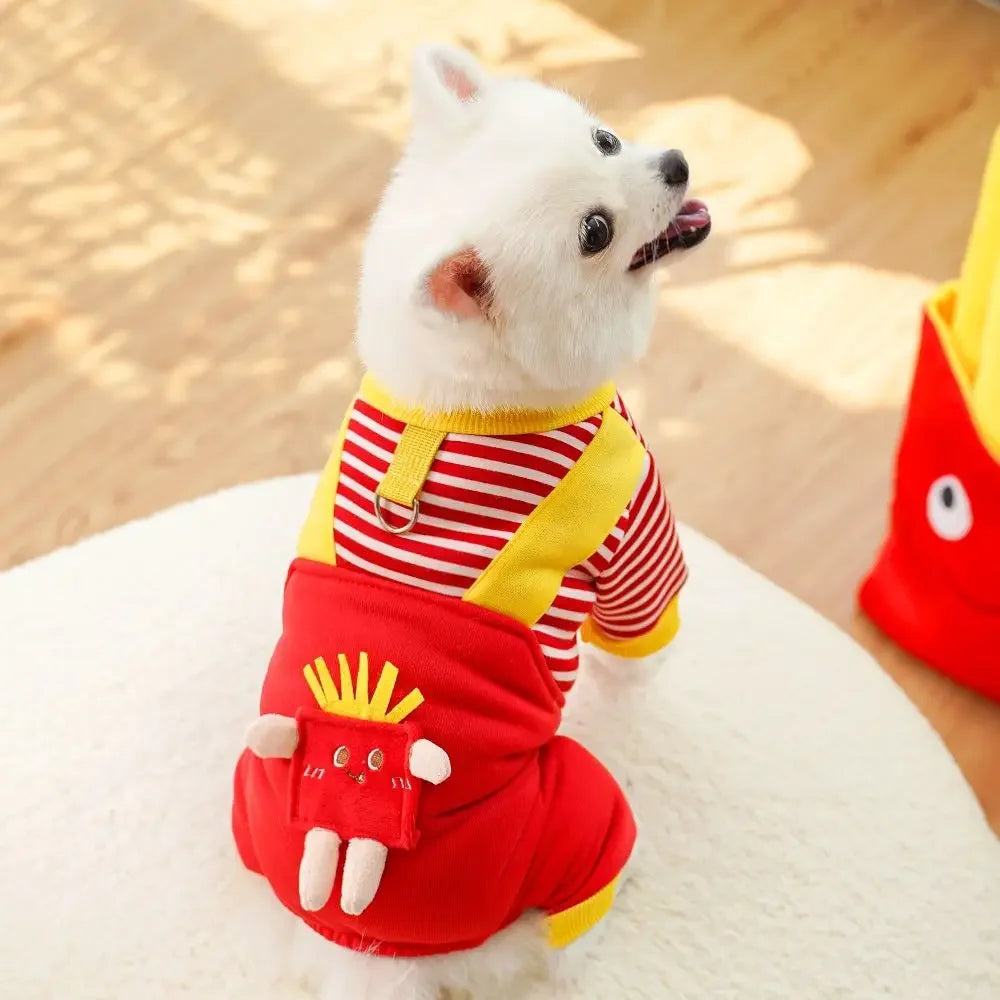Four-legged Clothing for Pet Dogs, Medium and Large Dogs and Cats, Autumn and Winter Sweatshirts, Plus Fleece Clothing Supplies,