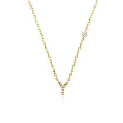 VEWANT New 925 Sterling Silver Monogram Initial Letter A M Pendant Long Chain Necklace Crystal Fine Jewelry Luxury Fine Jewelry