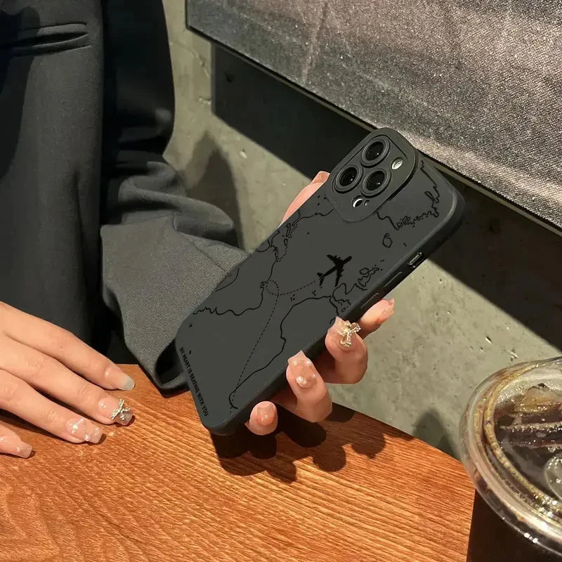 Travel-nspired Airplane Route Desian Phone Case For Xiaomi Mi 14 13 12T 13T 11T Pro 11 Lite 5G NE Poco F6 F5 X5 Pro Soft Cover