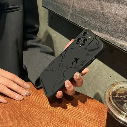 Travel-nspired Airplane Route Desian Phone Case For Xiaomi Mi 14 13 12T 13T 11T Pro 11 Lite 5G NE Poco F6 F5 X5 Pro Soft Cover