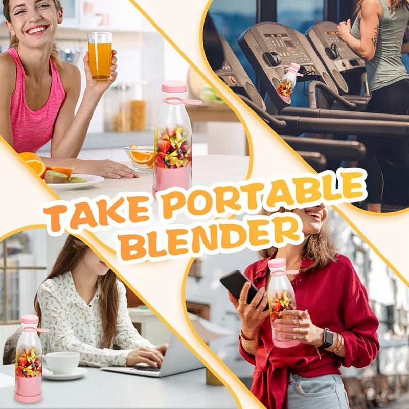 Portable Blender, Portable Cordless Juicer Fruit Juicers for Smoothies Bottle, 420ml Smoothie Blenders-A09G