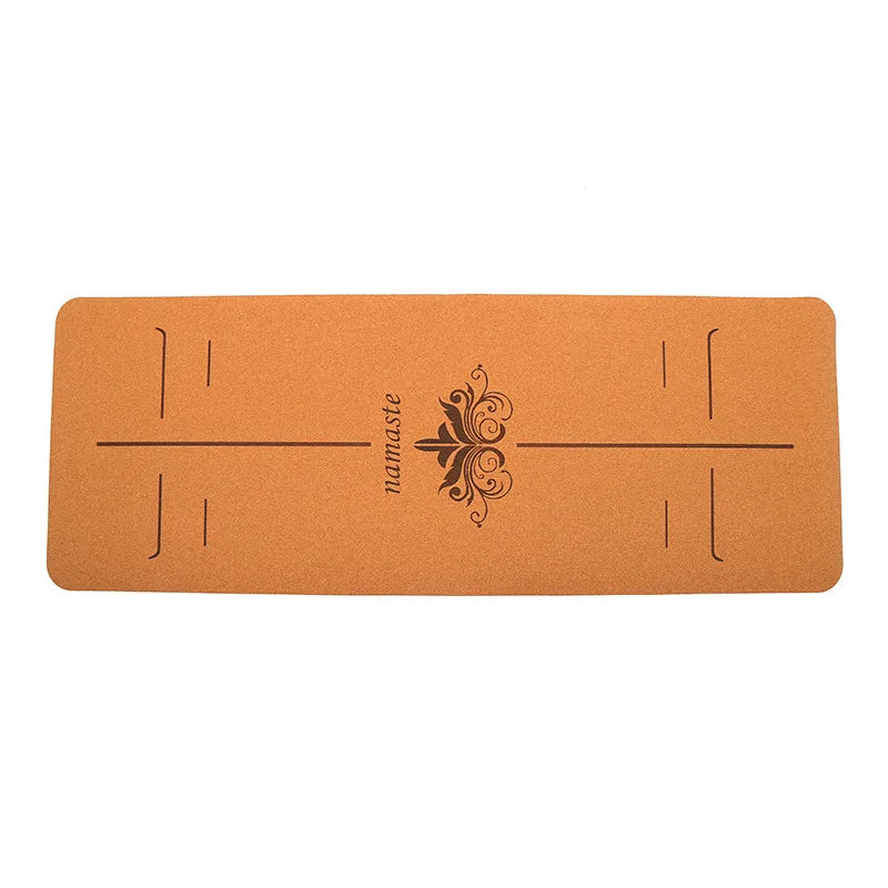 Natural Cork TPE Yoga Mat Non Slip Eco Friendly 183x61cm Thick 10mm Cushion for Home Fitness Pilates Workout