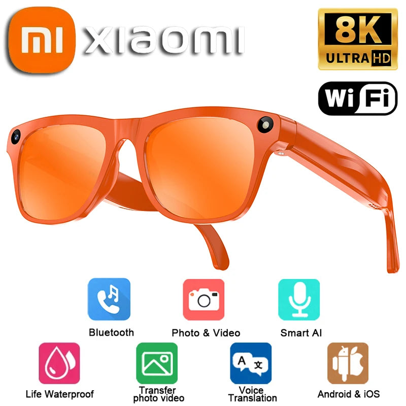 Xiaomi 4K Smart AI Glasses 800W Photochromic Multi-functional Photo Video Voice Calling Translation Bluetooth Motorcycle Glasses
