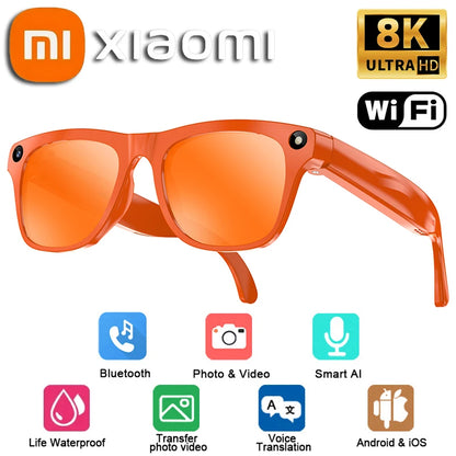 Xiaomi 4K Smart AI Glasses 800W Photochromic Multi-functional Photo Video Voice Calling Translation Bluetooth Motorcycle Glasses