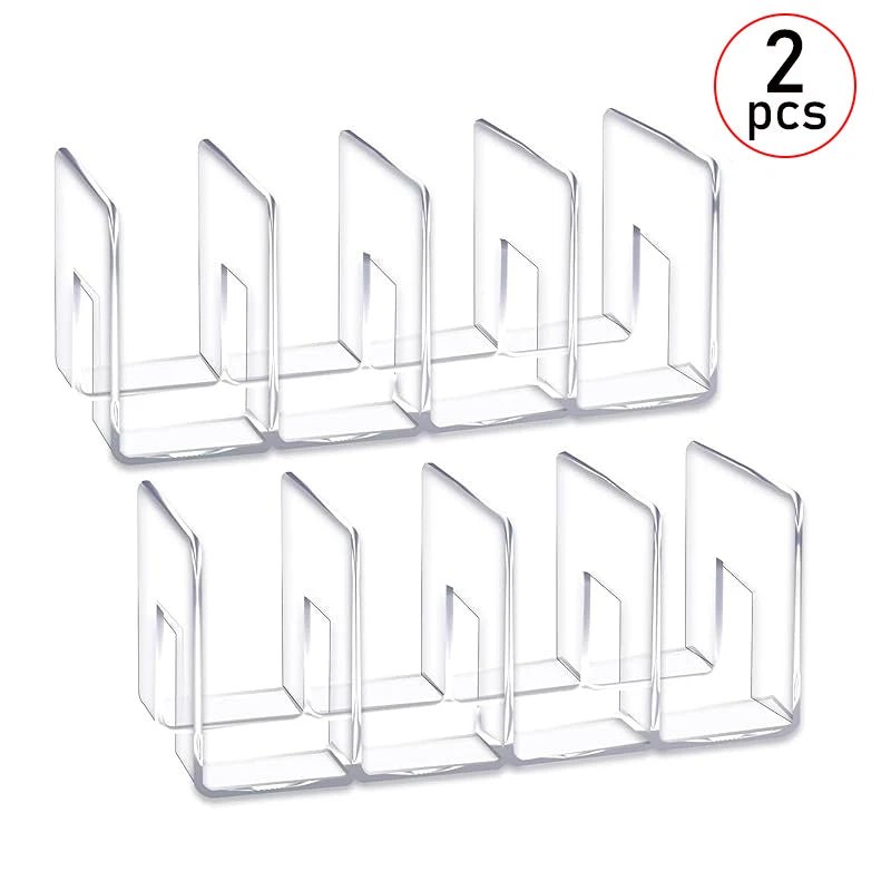 2pcs Clear Plastic Purse Handbag Organizer 4 Sections Bag Closet Shelf Divider Purse Display Stand Handbag Storage Organizer