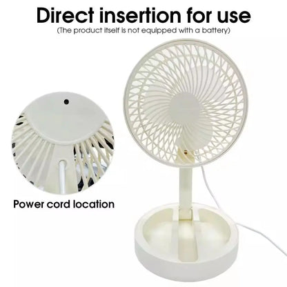 Portable Foldable Desktop Fan Adjustable Angle USB Powered USB Fan Stable Stand Powerful Airflow Mini Electric Fan Tabletop Use