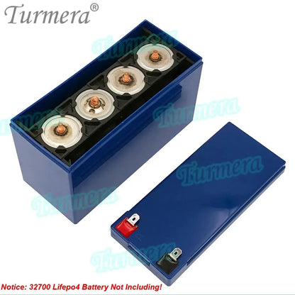 Turmera 12V 7A Lifepo4 Battery Box with 4S 40A Balance BMS 1X4 32650 32700 Holder Replace Lead-Acid Battery Use (Only Empty Box)