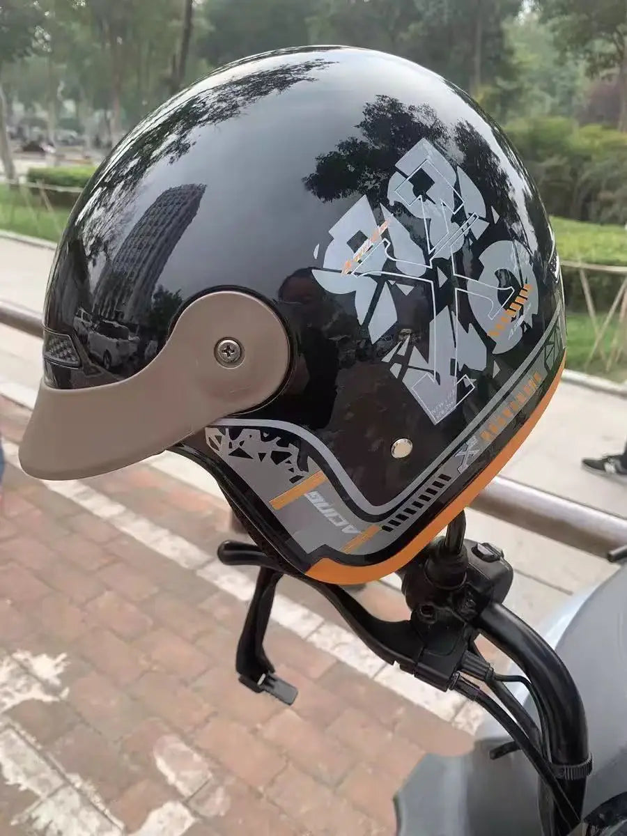 Electric Vehicle Motorcycle Warm Half Helmet, Certified Windproof, Unisex Four-season Safety Helmet