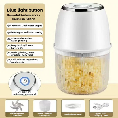 TINSOL 350ML Food Chopper Electric Meat Grinder Garlic Masher USB Multifunction Slicer Blender Kitchen Food Processor
