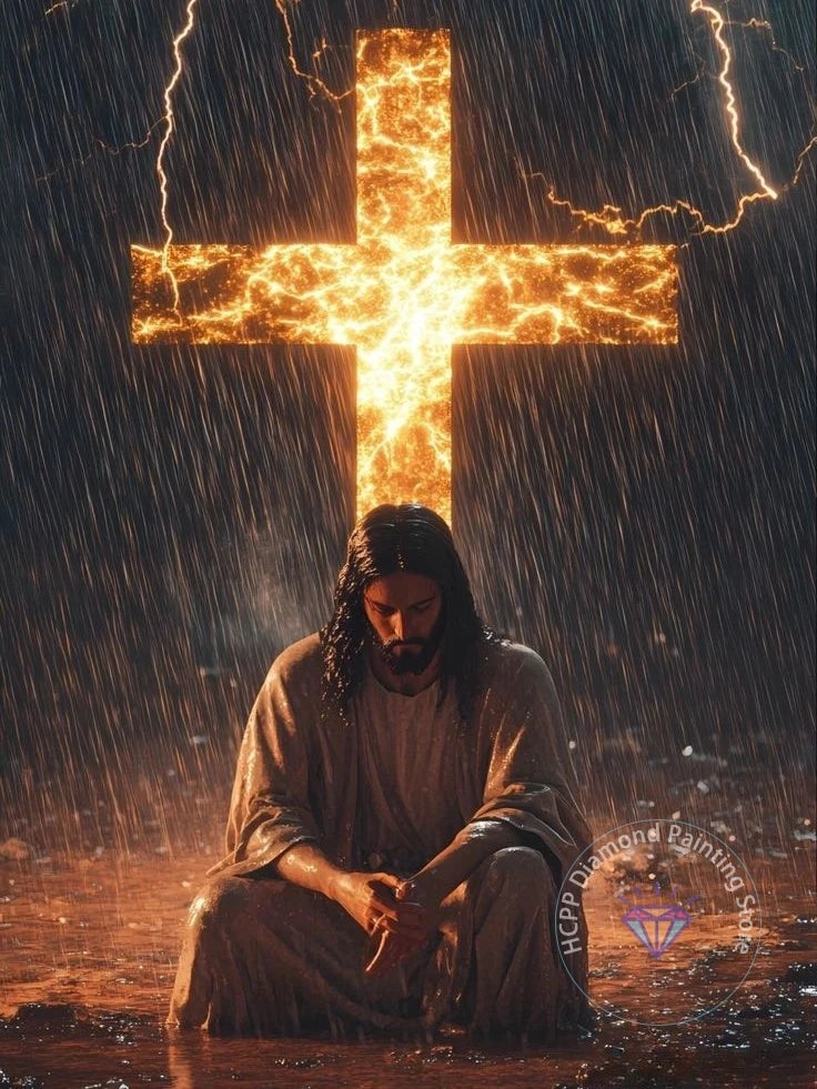 Jesus Christ Cross Diamond Painting Kit 5D DIY Diamond Embroidery Cross Stitch Handmade Art Gift Crafts Home Decor Gift