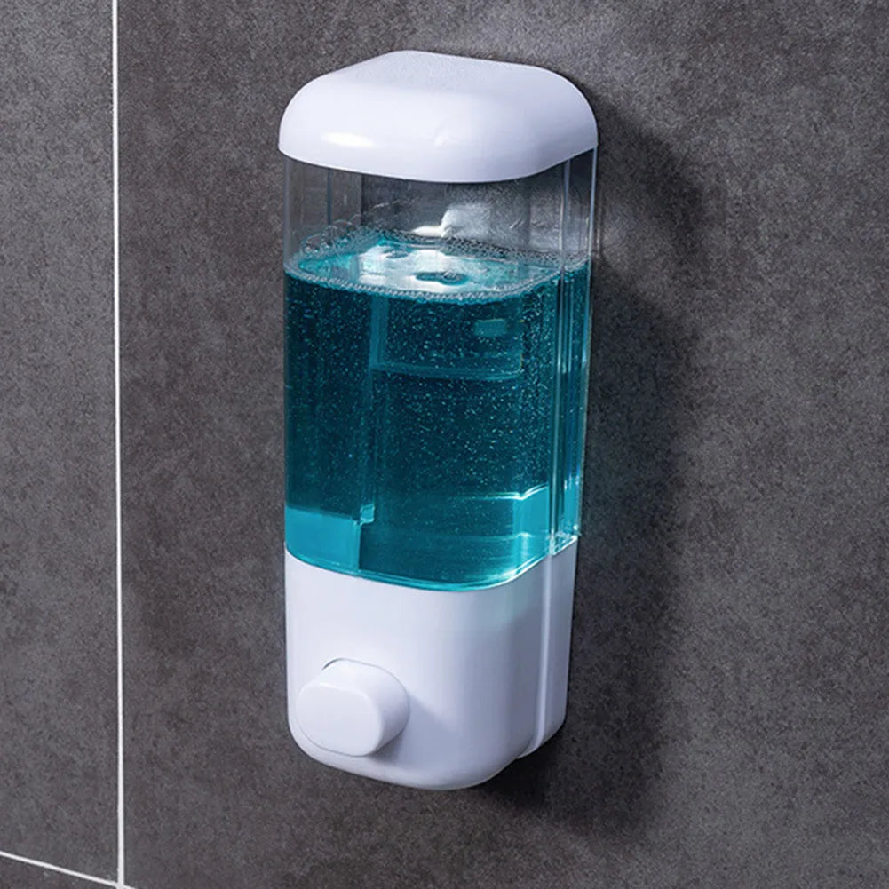 500ML Wall Mounted Shampoo Soap Dispenser Bathroom Non-punching Manual Press Soap Liquid Dispenser Touchless Disinfectant Bottle