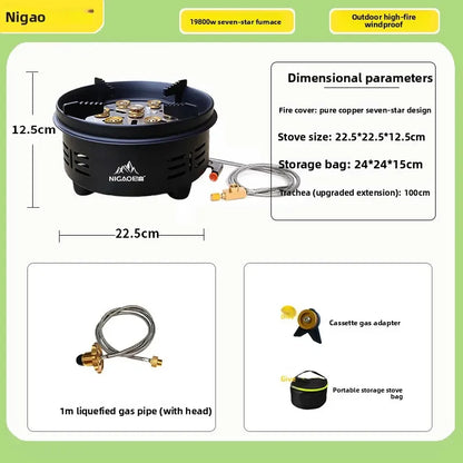 Seven Star Outdoor High Mountain Portable Gas Stove Split Type Camping Cooking Burner QBA