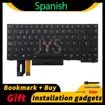 Estonian Spanish French Hebrew Hungarian Italian US for Lenovo ThinkPad E480 E490 L380 R480 T480S L490 T490 Backlit Keyboard