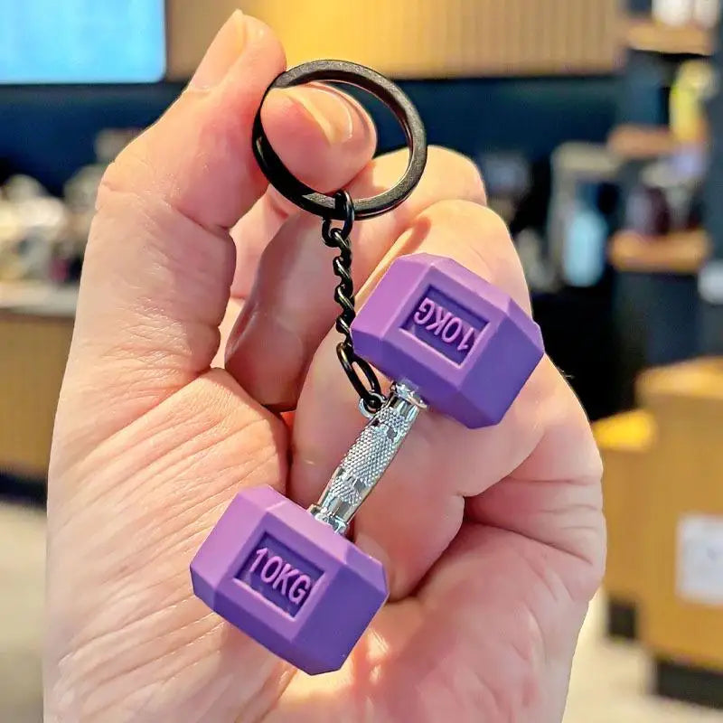Gym Dumbbell Keychain Fashion 3D PVC Dumbbell Keychain Car Key Wallet Backpack Pendant Creative Gifts For Fitness Enthusiasts