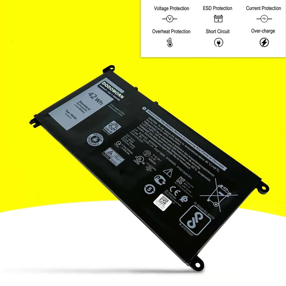 YRDD6 For Dell Inspiron 5480 5485 5585 5490 5590 5491 5591 3493 3593 Vostro 3490 3590 3491 3591 Latitude 3310 Laptop Battery