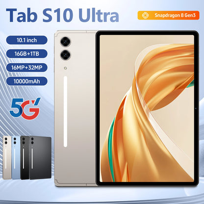 2025 Original Intelligent S10 Ultra Tablet 10.1inch High-definition 4K Android 15 16GB+1TB 10000mAh 5G Dual Card