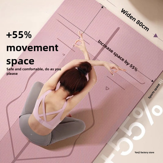 Yoga Mat Fitness Mat Household Non-slip Shock Absorption Silent Thickened Widened Sound Insulation Girls Jump Mat Floor Mat