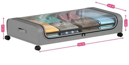 Bed Bottom Storage Box with Wheels Underbed Dust-Proof Organizer for Clothes Shoes Home Bedroom Simple Design Rolling Drawer