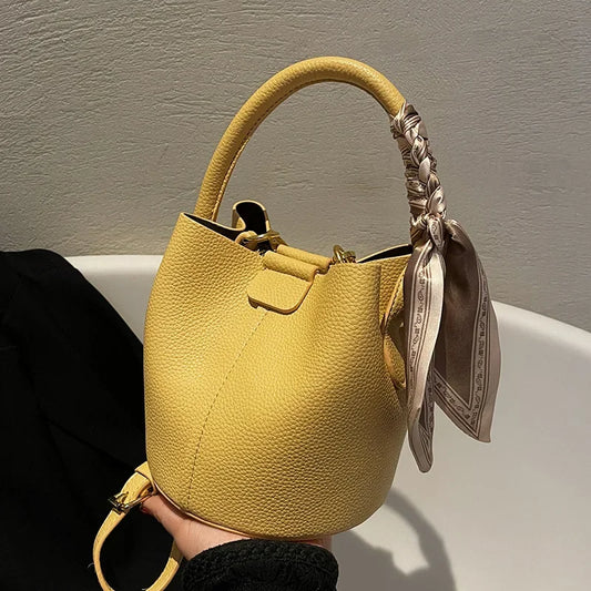 Fashion Women Crossbody Bags Autumn Winter Shoulder Bags Luxury Brand Design Bucket Bag Ladies PU Leather Portable Hand Bags