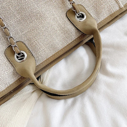 2025 Female Large Capacity New European American Bucket Bag Handheld Single Shoulder Diagonal Cross Chain Tote Bag