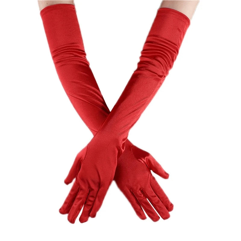 Satin Long Gloves For Women Wedding Gloves Performance Gloves Dance Gloves Satin Gloves Banquet Gloves Prom Gloves