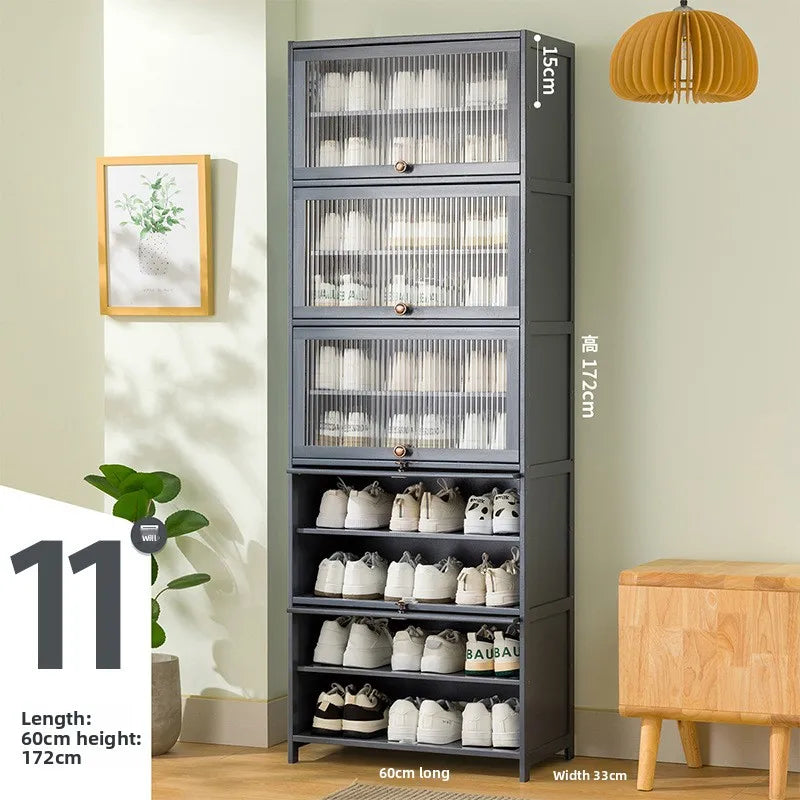 Shoe cabinet multi-layer storage rack household simple door entry balcony indoor large-capacity dust-proof shoe rack