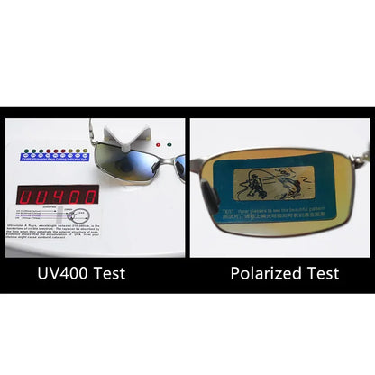 Photochromic Men Polarized Sunglasses Male Metal Square Glasses Driving Sun Glasses UV400 Outdoor Sports Cycling Goggles