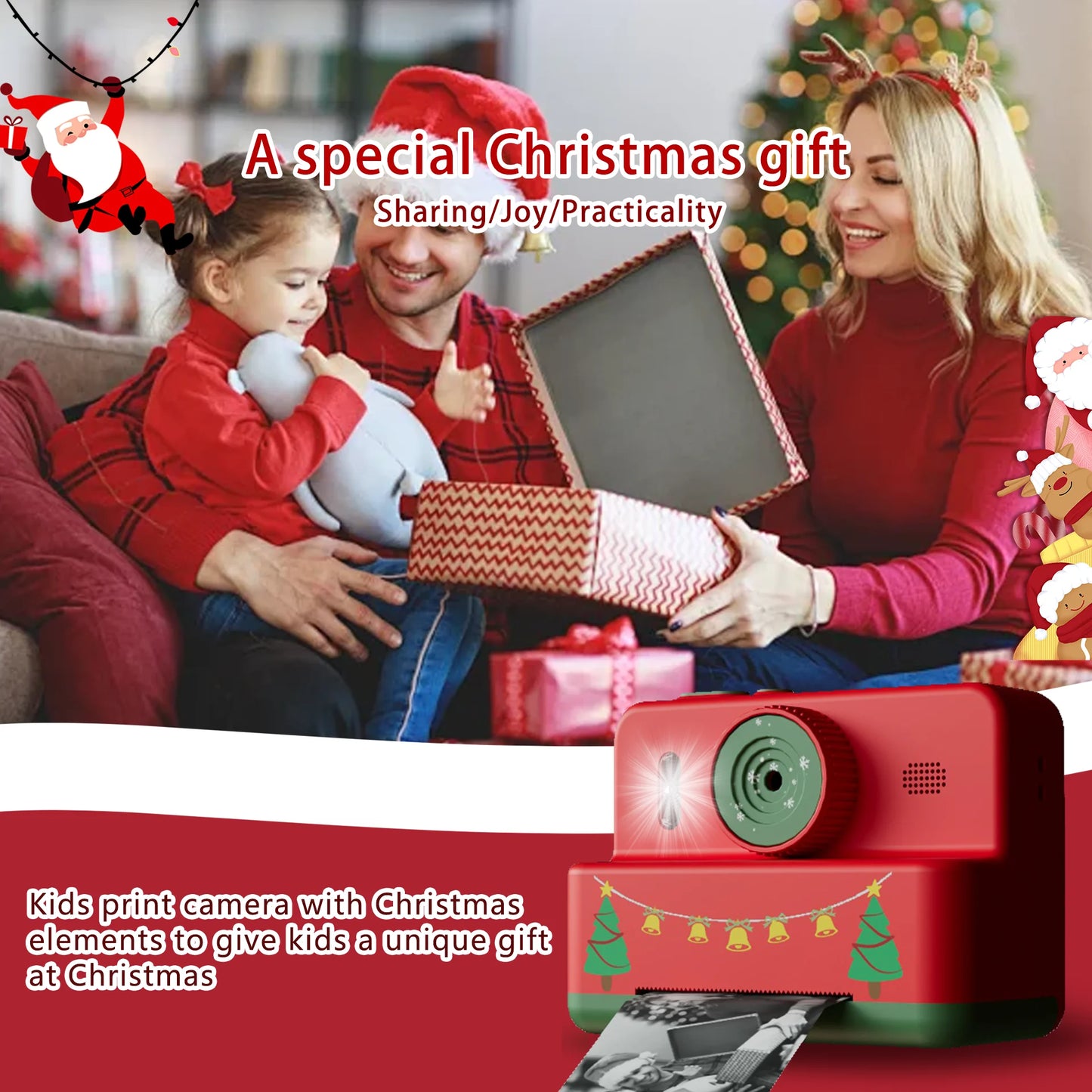 Digital Children Camera Photography Instant Print Photo Kids Video Recorder Mini Thermal Printer 1080P HD Video Christmas Gifts