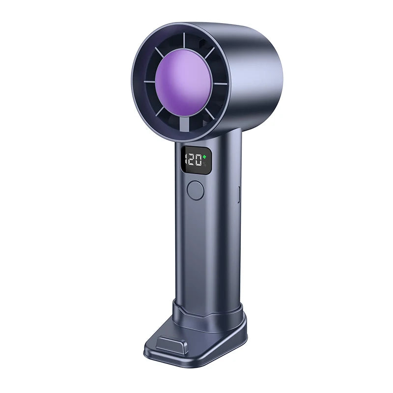 Portable Mini Fan 5 Speed Handheld Fans with Power Display USB Rechargeable Battery Lightweight Personal Cooling Fan with Stand