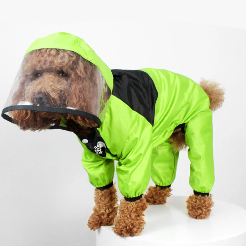 T Pet Dog Raincoat The Dog Face Pet Clothes Jumpsuit Waterproof Dog Jacket Dogs Water Resistant Clothes for Dogs Pet Coat