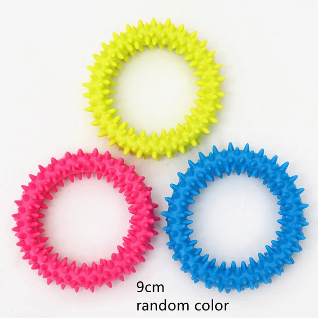 Pet Toys For Small Dogs Rubber Pacifier Ring Shape Bite Resistant Dog Toy Puppy Teeth Cleaning Chew Training Toys Pet Supplies