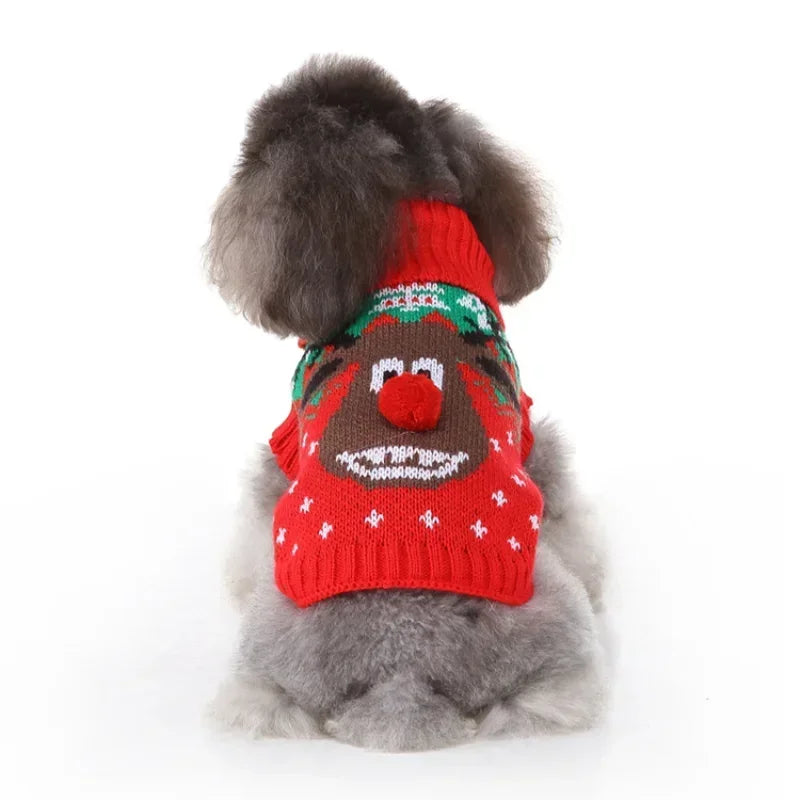 Dog Sweater, Pet Hoodie, Skull Coat, Pet Clothing, Elk Christmas Puppy Dog Clothes, Autumn Pet Clothes