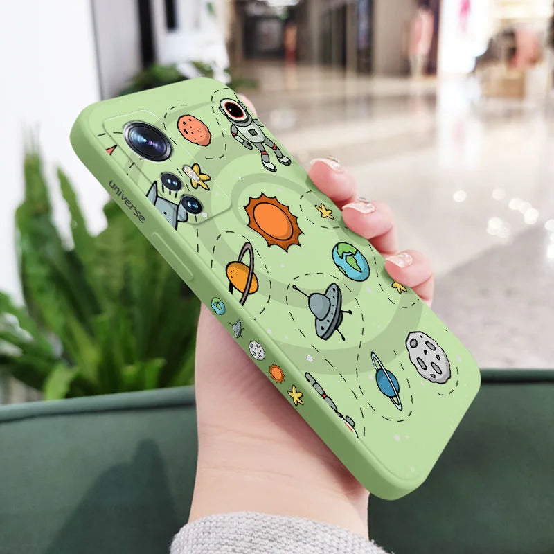 Great Astronaut Phone Case For Xiaomi Mi 15 15T 14 14T 13 13T 12 12X 12T 12S 11 11T 10 10T 9 9T Pro Lite Liquid Silicone Cover