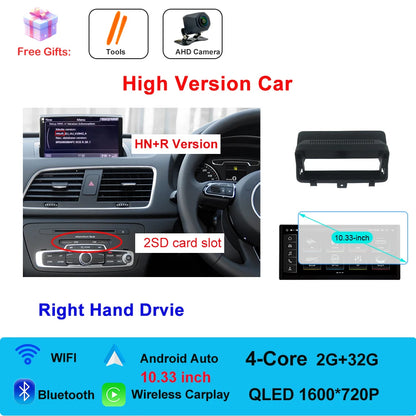 Car Radio Navigation GPS Multimedia Video Player Tools For Audi O3 2013-2018 Right Hand Drvie Android 16 Auto Carplay 12.3"