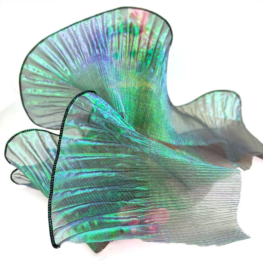 Lace For Dress 1/2 Yards Mermaid Laser Gradient Effect Chiffons Magic Colors Big Wave Striped Decorations DIY Clothing Accessory