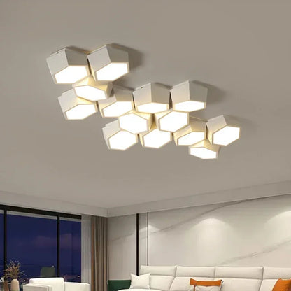 Modern Geometry Led Ceiling Lamp Living Room Chandeliers Lighting Bedroom Dimmable Lamparas Nordic Home Decor Lights Luminaria