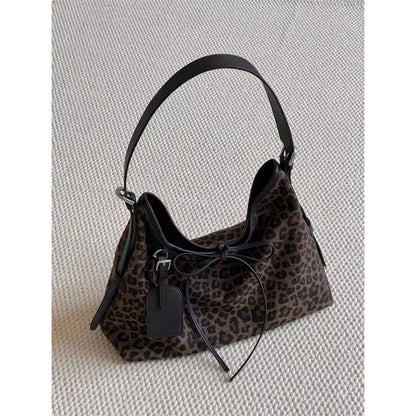 Korean Fashion Leopard Pattern Design Single Shoulder Bag American Sweet Cool Y2K Style Handbag Versatile Casual Underarm Bag