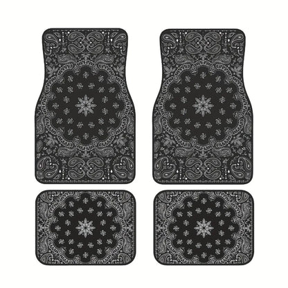 4Pcs Durable Bohemian Car Floor Mats Anti-slip Dirty Resistant Persian Carpet Car Decoration Heavy Duty Car Floor Protector Rugs