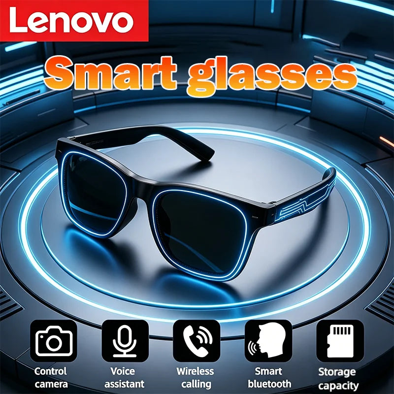 Lenovo 2026 New AI Remote Control Touch Smart Glasses 8K HD Camera Translator Voice Assistant Music Player Bluetooth Sunglasses