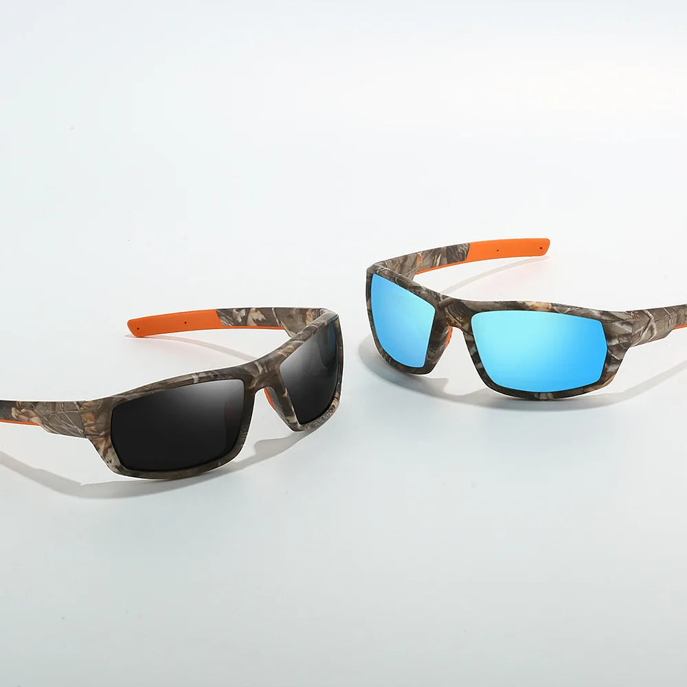 New Sunglasses for Men Sport Polarized Square Frame Camouflage Sun Glasses Driving Fishing Cycling Skiing Sun Eyewear UV400
